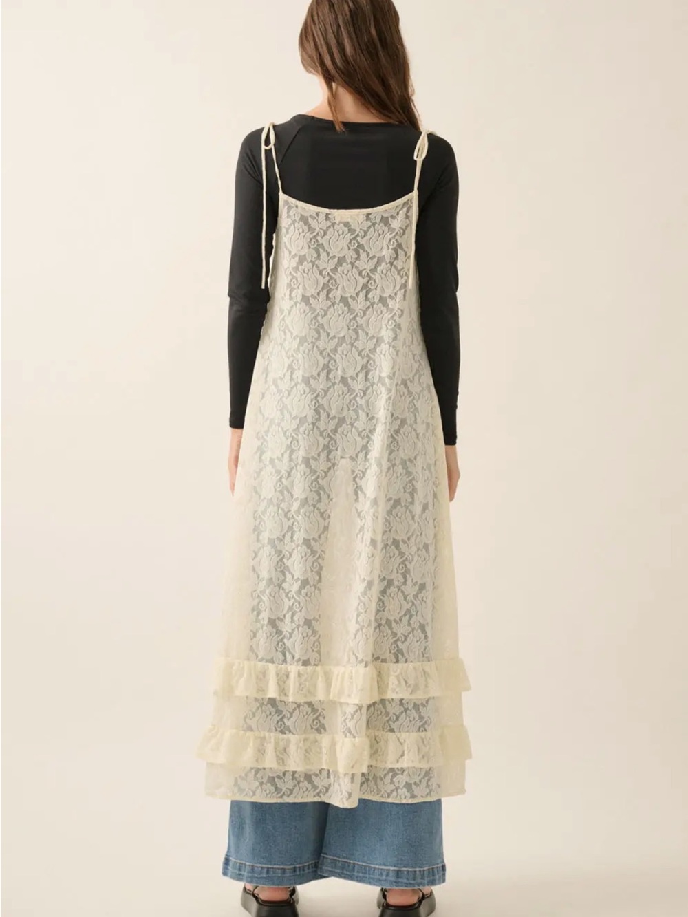 Promesa Cream Lace Maxi Slip Dress - Picture 5 of 5